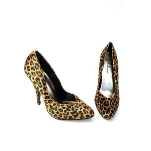 Ellie Safari Leopard Print Pumps Size 8 Heels Animal Stilettos